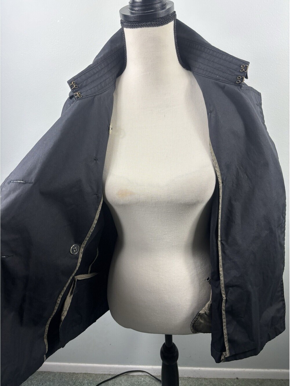 VTG Old Navy Women's Short Double-Breasted Trench Jacket Sz S Water Resistant - Picture 4 of 8